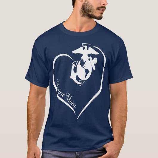 MARINE MOM CURVE HEART T-SHIRT (Voorkant)