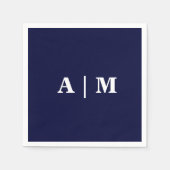 Marine Monogram bruiloft cocktail Servet (Voorkant)