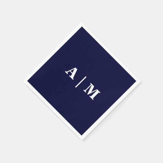 Marine Monogram bruiloft cocktail Servet (Hoek)
