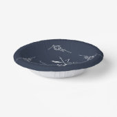 Marine Monogram en Pijlen Bruiloft Papier Kommen (Gebogen)