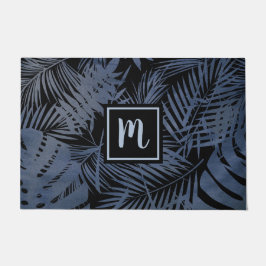 Marine monogram tropisch palmblad patroon modern deurmat