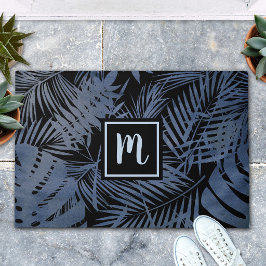 Marine monogram tropisch palmblad patroon modern  deurmat