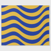 Marine Mosterd Streep Preppy Stout Geschenk Rol Cadeaupapier (Vlak)