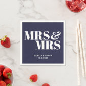Marine Mrs & Mrs Bride gepersonaliseerde bruiloft  Servet (Insitu)