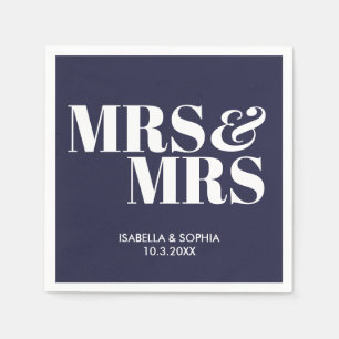 Marine Mrs & Mrs Bride gepersonaliseerde bruiloft  Servet