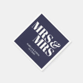 Marine Mrs & Mrs Bride gepersonaliseerde bruiloft  Servet (Hoek)