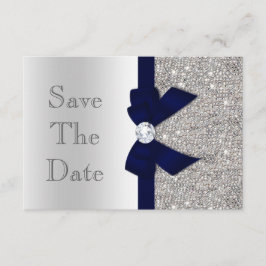 Marine Nagemaakte Boog & Diamanten Zilver Save The Save The Date