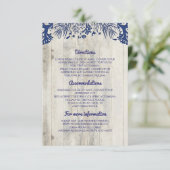 Marine Nautical Driftwood Beach Bruiloft Details Informatiekaartje (Staand voorkant)