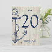 Marine Nautical Sketch Anker Rustiek Hout Kaart (Staand voorkant)