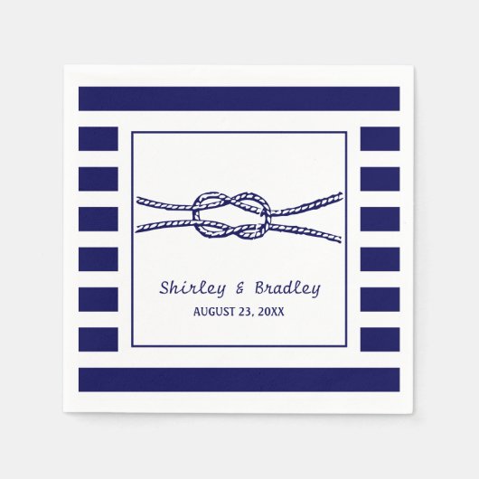 Marine Nautical Wedding gepersonaliseerd Servet (Voorkant)