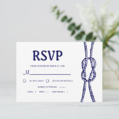 Marine Nautical Wedding RSVP Kaartje (Staand voorkant)