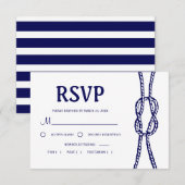 Marine Nautical Wedding RSVP Kaartje (Voorkant / Achterkant)