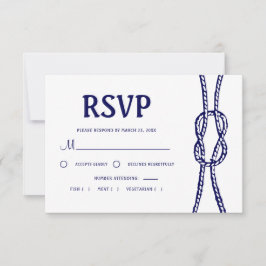 Marine Nautical Wedding RSVP Kaartje