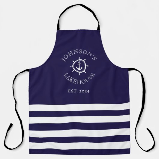 Marine nautische aangepaste naam schort (Voorkant)