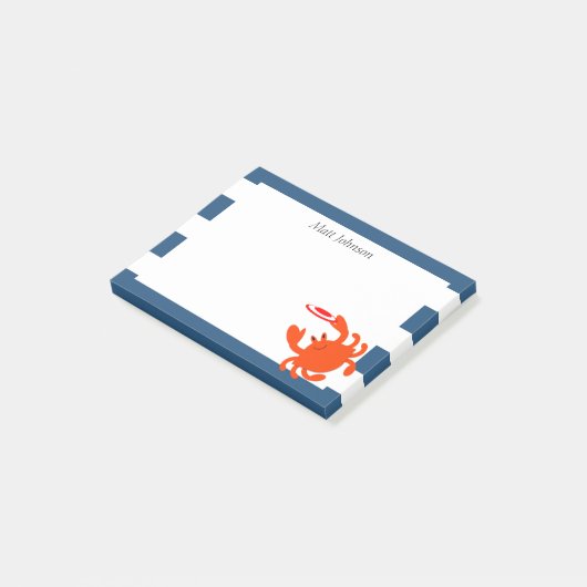 Marine Nautische Frisbee Krab Klein Gepersonalisee Post-it® Notes (Schuin)