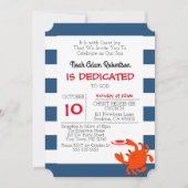 Marine nautische krab gepersonaliseerde doop kaart (Voorkant)