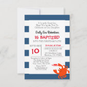 Marine nautische krab gepersonaliseerde kleine doo kaart (Voorkant)