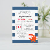 Marine nautische krab gepersonaliseerde kleine doo kaart (Staand voorkant)