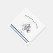 Marine nautische kust gepersonaliseerd servet (Hoek)