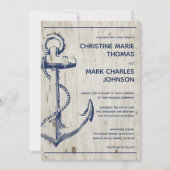 Marine Nautische Schets Anker Rustieke Bruiloft Kaart (Voorkant)