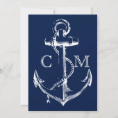 Marine nautische schets anker script lettertype br kaart (Achterkant)