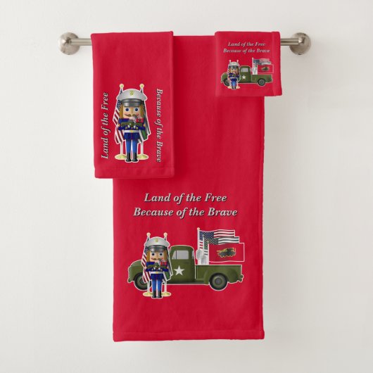 Marine Notenkraker met kleine militaire vrachtwage Bad Handdoek (Insitu)