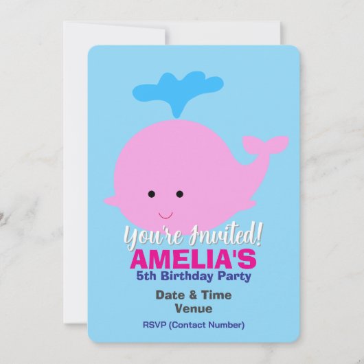 Marine / Oceaan / Zee Thema Verjaardag, Walvis Kaart (Voorkant)