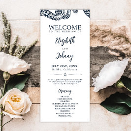 Marine Octopus bruiloft ceremonie programma Programmakaart