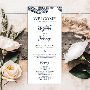 Marine Octopus bruiloft ceremonie programma Programmakaart