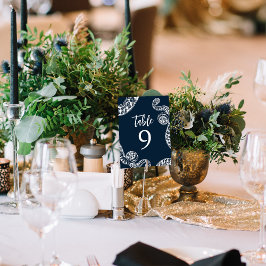 Marine Octopus Bruiloft Tafel Nummer Kaart