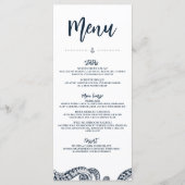 Marine Octopus Bruiloft Vlak Bord Menu (Voorkant)