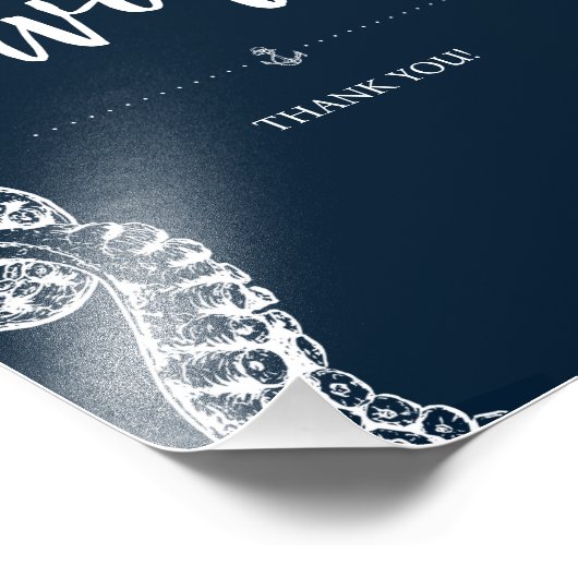 Marine Octopus Party Favor Trouwbord Foto Afdruk (Hoek)