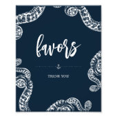 Marine Octopus Party Favor Trouwbord Foto Afdruk (Voorkant)
