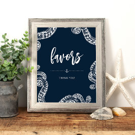 Marine Octopus Party Favor Trouwbord Foto Afdruk