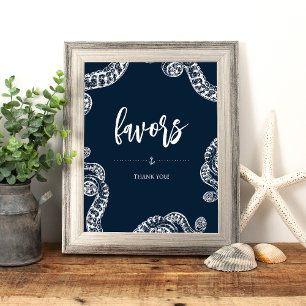 Marine Octopus Party Favor Trouwbord Foto Afdruk