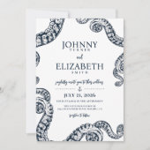 Marine Octopus Tentakel bruiloft uitnodiging (Voorkant)