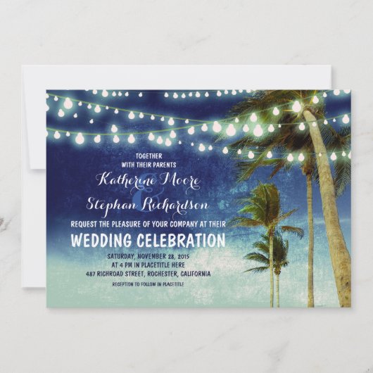 marine ombre strand bruiloft uitnodigingen (Voorkant)
