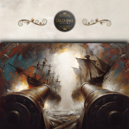 Marine Oorlogsschip Battle Decoupage Tissuepapier