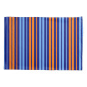 Marine Oranje Cyaan Verticale Strepen Ontwerp Kussensloop (Achterkant)
