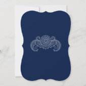 Marine paisley scroll ontwerp bruiloft uitnodiging (Achterkant)