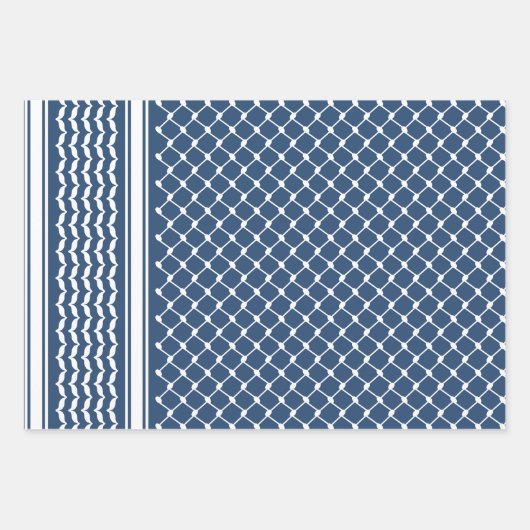 Marine Palestijnse Keffiyeh Patroon Ontwerp Inpakpapier Vel (Voorkant 2)