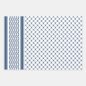 Marine Palestijnse Keffiyeh Patroon Ontwerp Inpakpapier Vel (Voorkant)