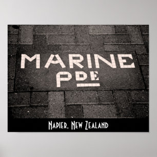 Marine Parade, Napier, Nieuw-Zeeland Poster