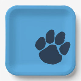 Marine Pawprint op Lichtblauw Papier Party Borden Papieren Bordje