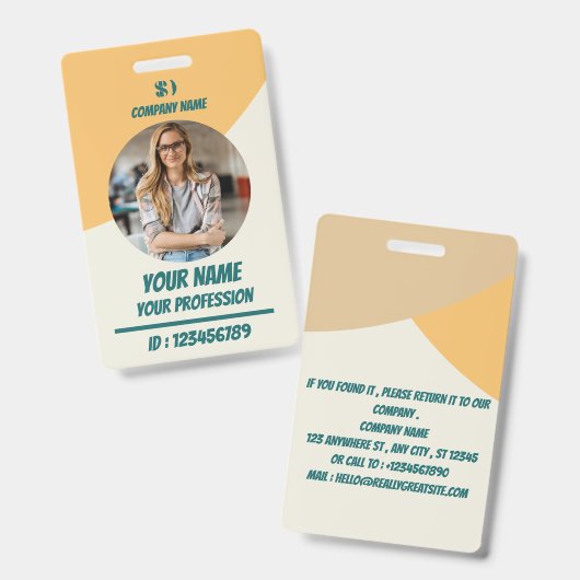 Marine personeelsfoto ID-badge Badge (Voor- en achterkant)