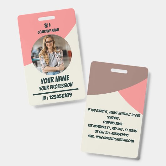 Marine personeelsfoto ID-badge Badge (Voor- en achterkant)