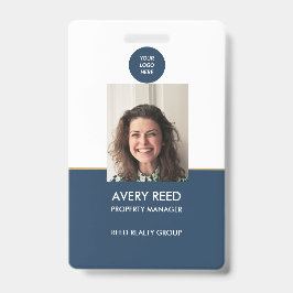 Marine personeelsfoto ID-pas met aangepast logo Badge