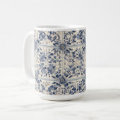 Marine Perzisch tapijt patroon Koffiemok (Voorkant links)