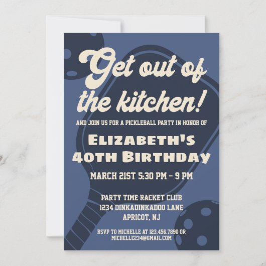 Marine Pickleball Feest Sportieve Paddles Verjaard Kaart (Voorkant)