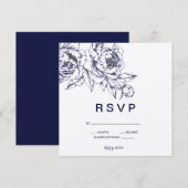 Marine Pioen Simpele RSVP Kaart (Voorkant / Achterkant)